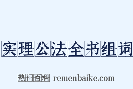 实理公法全书组词是什么意思的图片